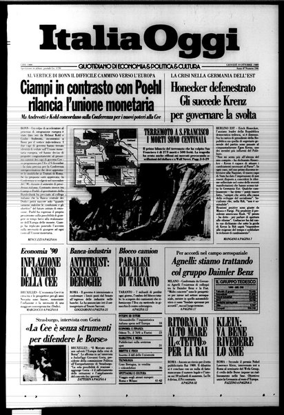 Italia oggi : quotidiano di economia finanza e politica